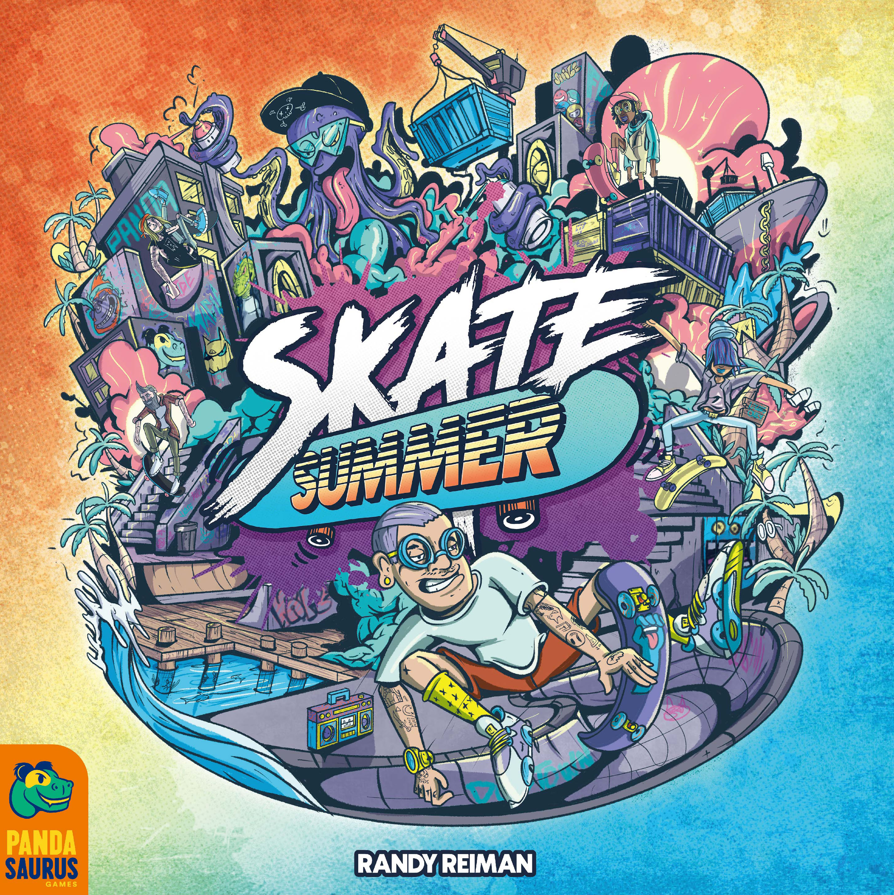 Skate Summer was published by Pandasaurus Games and the board game manufacturer was Boda Games Manufacturing.