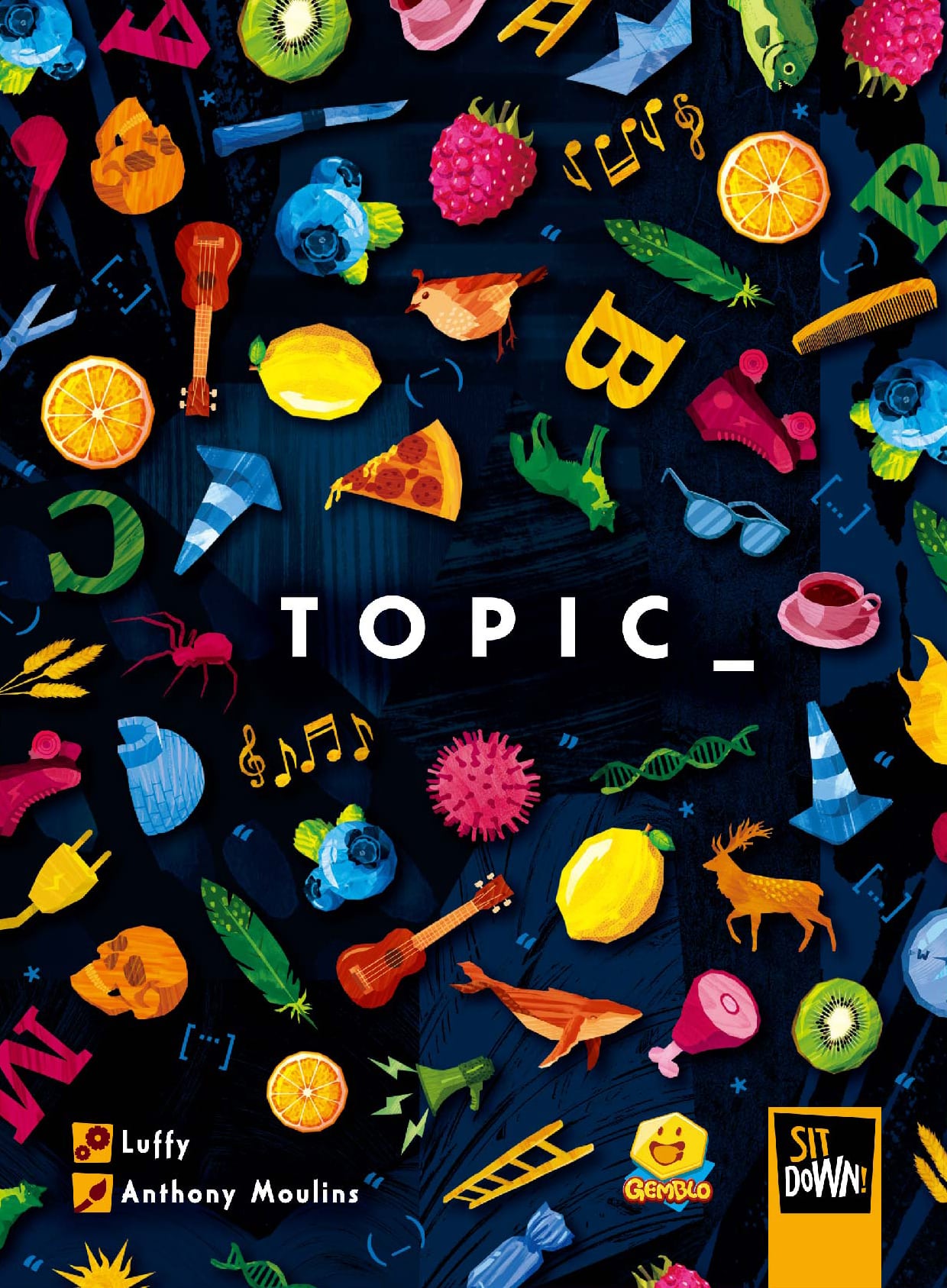 Topic_ the board game was published by Sit Down in 2022 and the board game manufacturer was Boda Games Manufacturing.