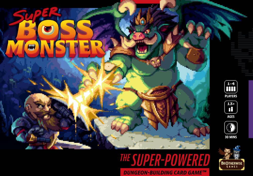 Super Boss Monster the board game was published by Brotherwise Games and the board game manufacturer was Boda Games Manufacturing.