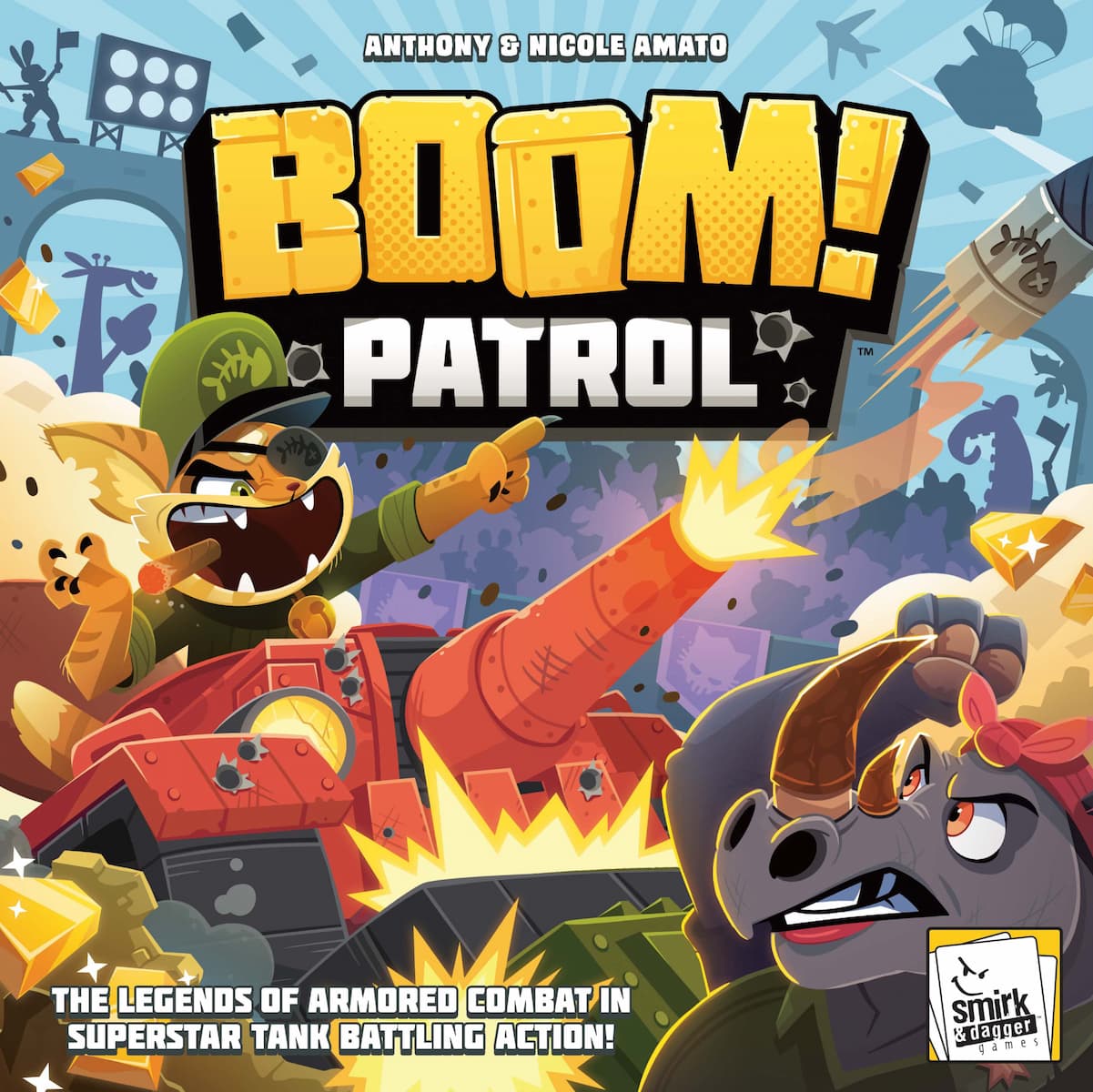BOOM! Patrolthe board game was published by Smirk & Dagger Games and the board game manufacturer was Boda Games Manufacturing.