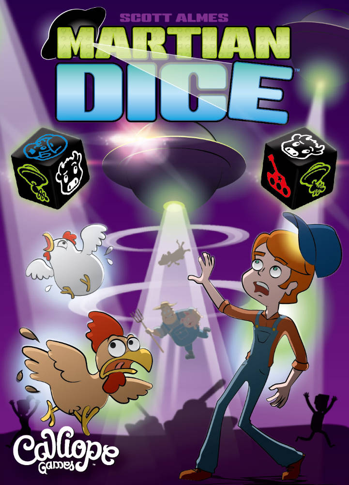 Martian Dice the board game was published by Tasty Minstrel Games and the board game manufacturer was Boda Games Manufacturing.