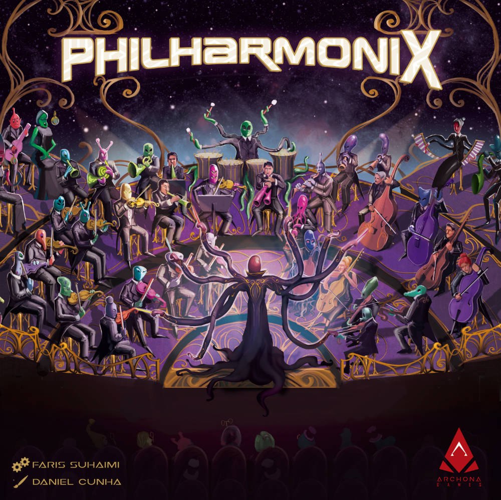 Philharmonix the board game was published by Archona Games and the board game manufacturer was Boda Games Manufacturing.